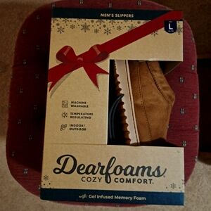 DEARFOAMS men's SLIPPERS / CLOGS CHESTNUT sizes 9/10- 11/12 & 13/14 memory foam